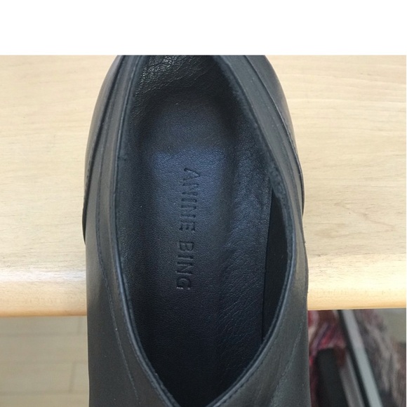 ANINE BING Channing Black Leather Oxfords Sz 38 - Picture 5 of 11